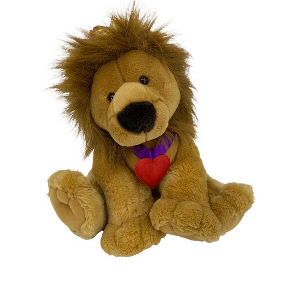 Hallmark Lionheart Stuffed Lion With Heart and Crown 10" Valentines - Picture 1 of 10